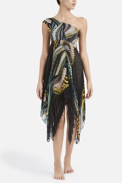 monoshoulder PlissŠ dress
